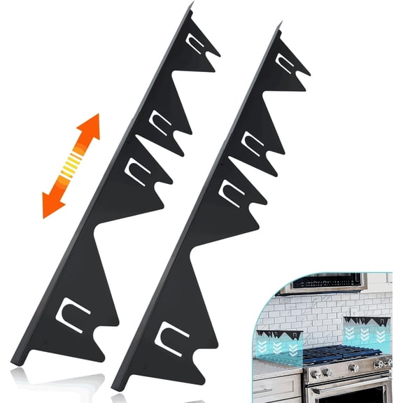 Stove Gap Covers Stainless Steel, 2 Pack Stove Gap Filler Easy Retractable Length 13.8" to 27.5", Width 0.79" Stove Gap Guards Range Trim Kit, Heat Resistant Guard Between Stove Top & Counter