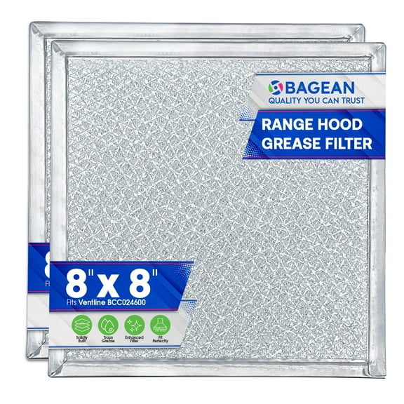 Stove Hood Vent Filter 8x8" Range Hood Filter Replacement for BCC024600 Ventline Range Hood Vent Filter for Exhaust Fan - Aluminum Mesh Grease Filter for Range Hood-Filters Kitchen Oven Air (2-Pack)