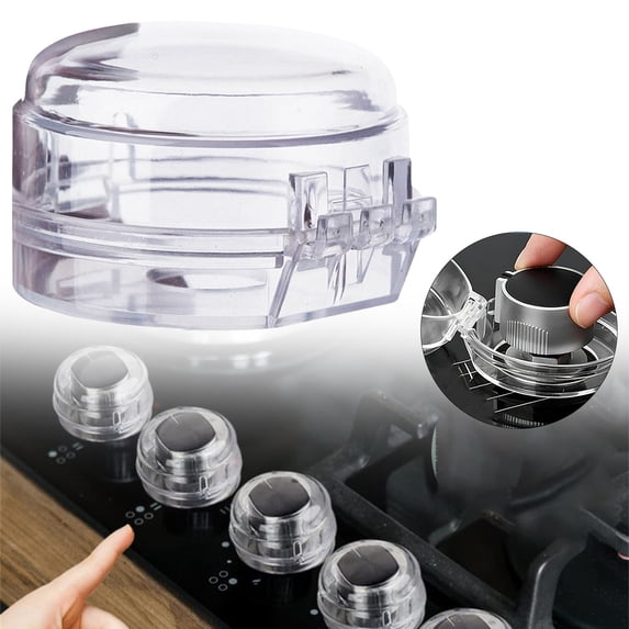 Stove Knob Safety Covers, 2026 New Universal Size Gas Stove Knob Covers, Heat Resistant Oven Knob Locks for Child Safety, Baby Proofing, Pet Protection (Clear 1 Pack)