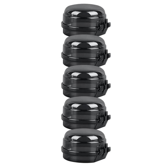 Stove Knob Safety Covers, for Knob Diameter Less Than 2.4", Unlock with Adult Two-Finger, Dual-Key Press Gas Stove Knob Locks, Upgraded Oven Lock Knob Covers for Safety, Pack of 5,Black