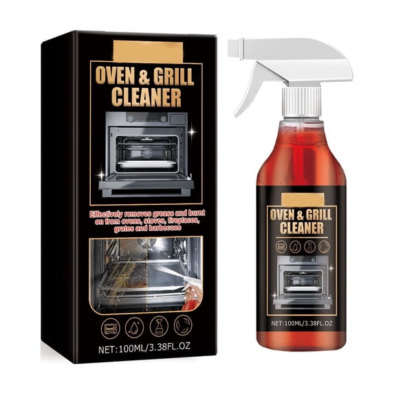 Stove Oven Foam Cleaner, Powerful Cleaning Spray for Tough Grease and Grime, for Stainless Steel, Ceramic, and Glass Surfaces, Fast-Acting Formula, 100ml