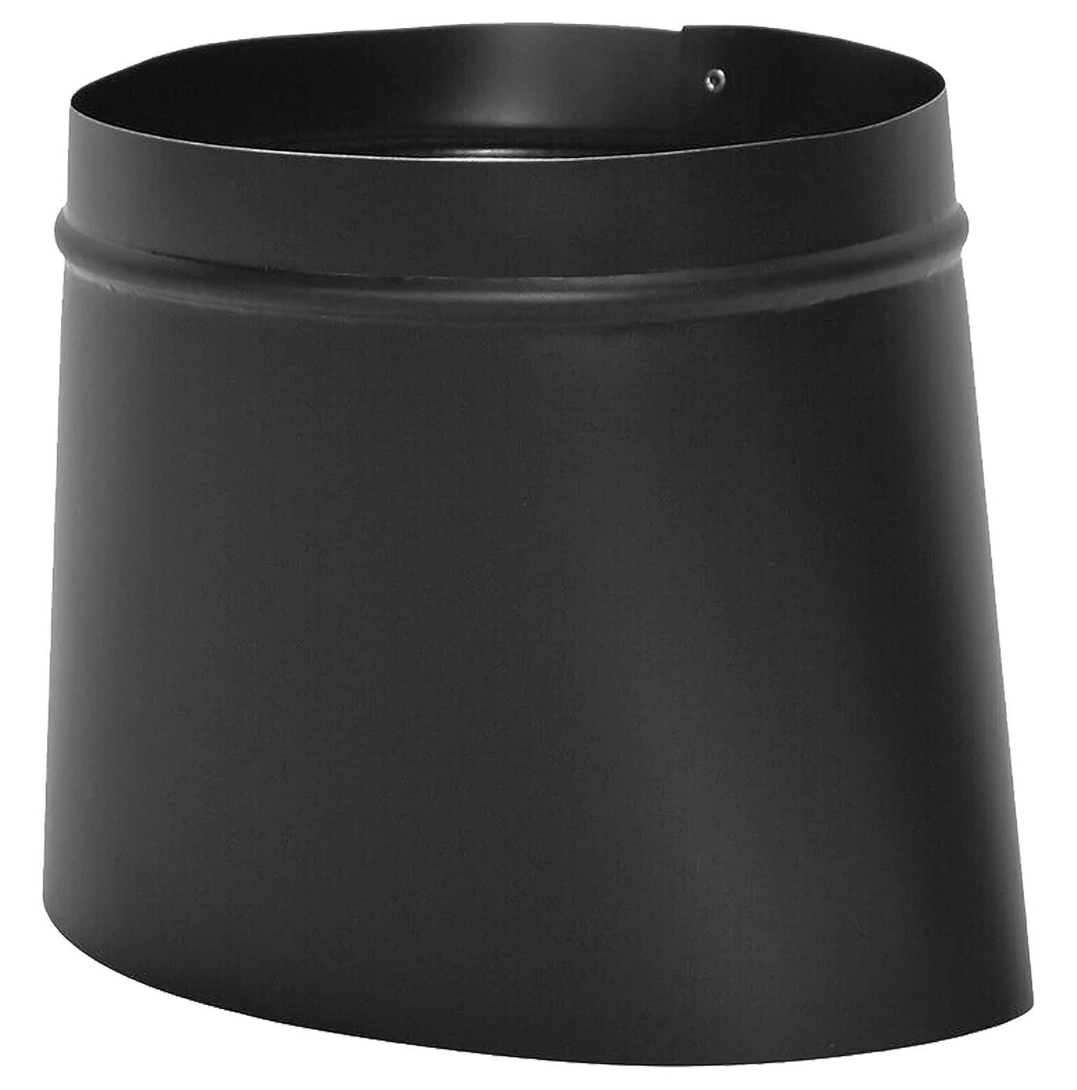 Stove Pipe Black Oval to Round Connector 1/4 x 91/2 inch Connect Oval