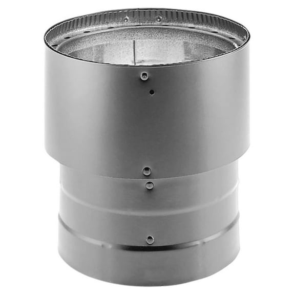 DVL Double Wall Black Stovepipe Connector, 6 to 8 Inch Duct Size, Adjustable Length