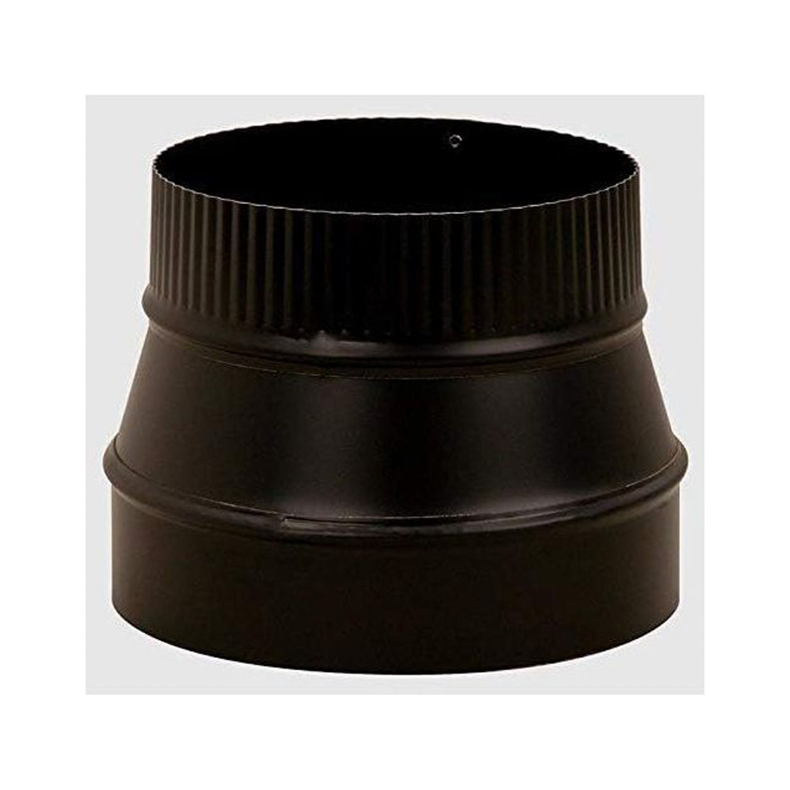 Stove Pipe Reducer Black 24 Gauge Steel 8" Dia. to 6" Dia. Black Matte