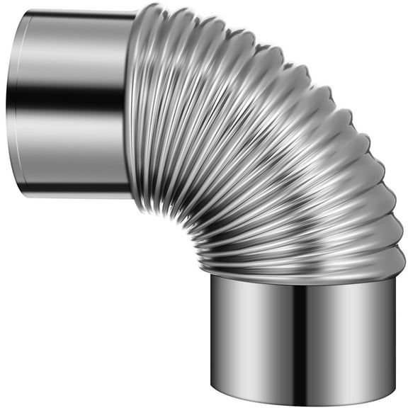 Stove Pipe Stainless Steel Stove Pipe Elbow Extension Tube Chimney Flue Exhaust Pipe for Outdoor Wood Stove, Camping Stove Accessories 3 Inch