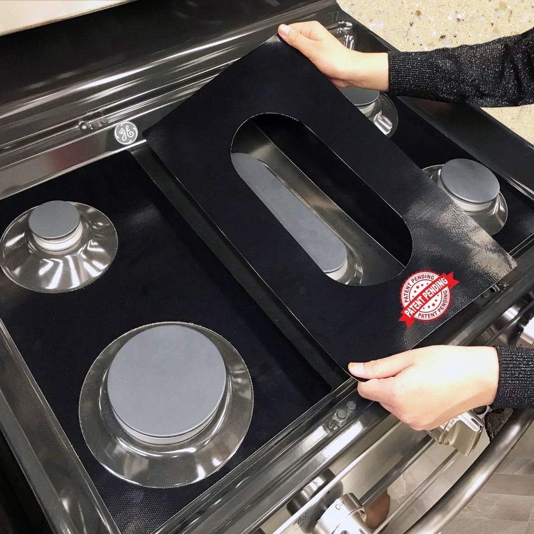 Stove Protector Liners Compatible with GE Stoves, GE Gas Ranges - Customized - Easy Cleaning Liners for GE Compatible Model C2S900P3M1D1