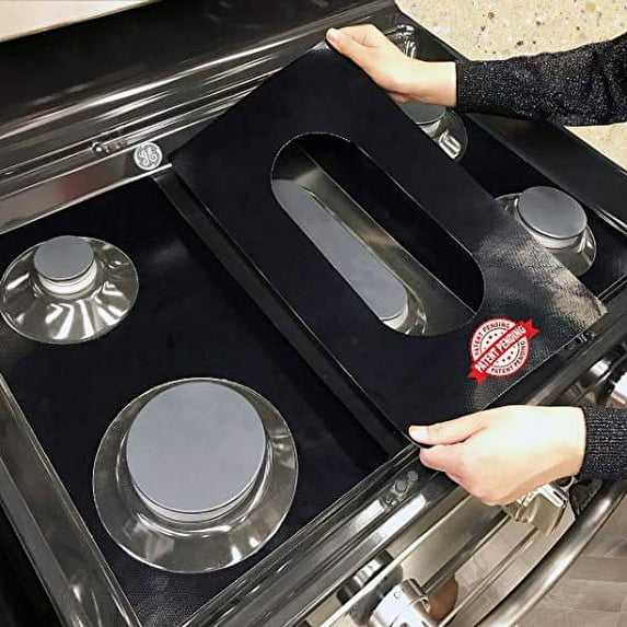 Stove Protector Liners Compatible with GE Stoves, GE Gas Ranges - Customized - Easy Cleaning Liners for GE Compatible Model J2B918BEK5BB