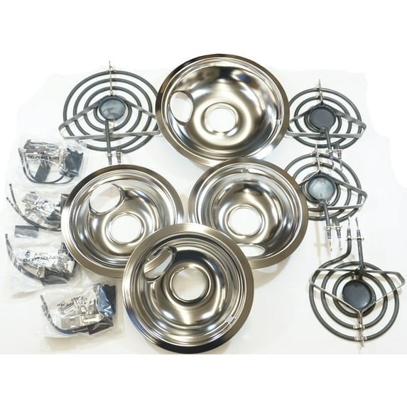 Stove Restoration Kit, Surface Elements, Receptacles, and Drip Pans, 3-6" & 1-8"