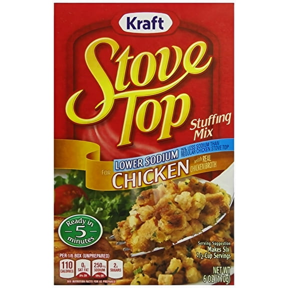 Stove Top Chicken Lower Sodium Stuffing, 6 oz Box (Pack of 20)