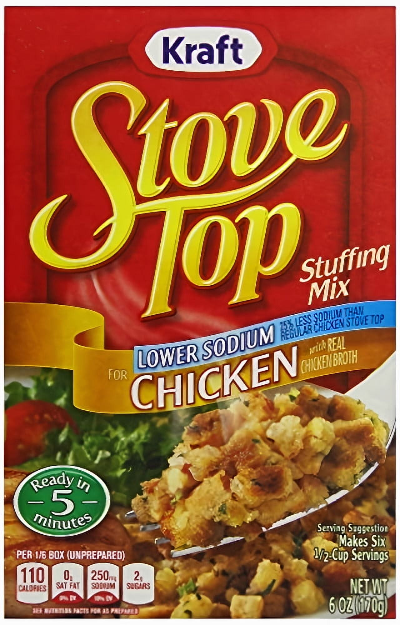 Stove Top Chicken Lower Sodium Stuffing, 6 oz Box (Pack of 32)