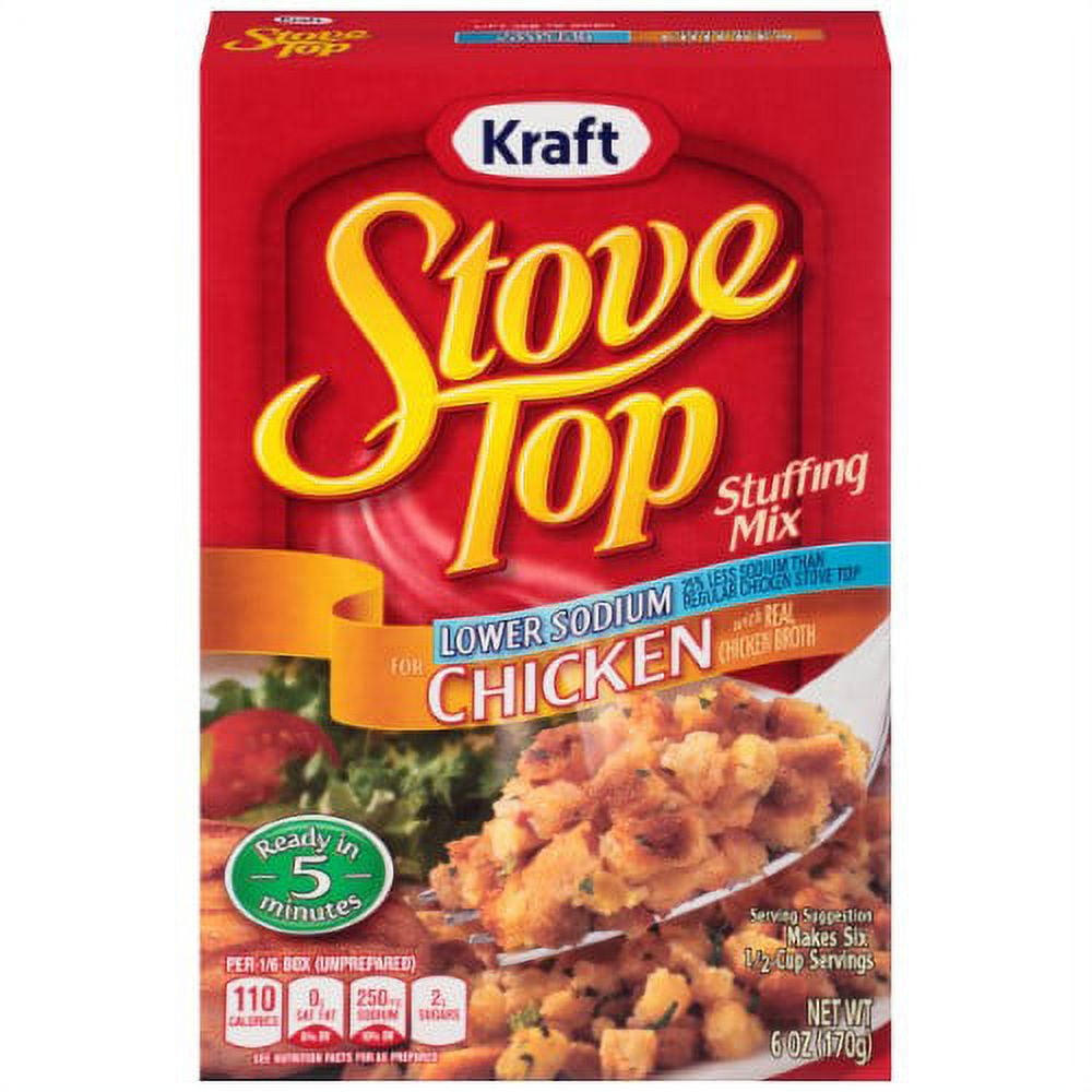 Stove Top Chicken Lower Sodium Stuffing, 6 oz Box (Pack of 36)