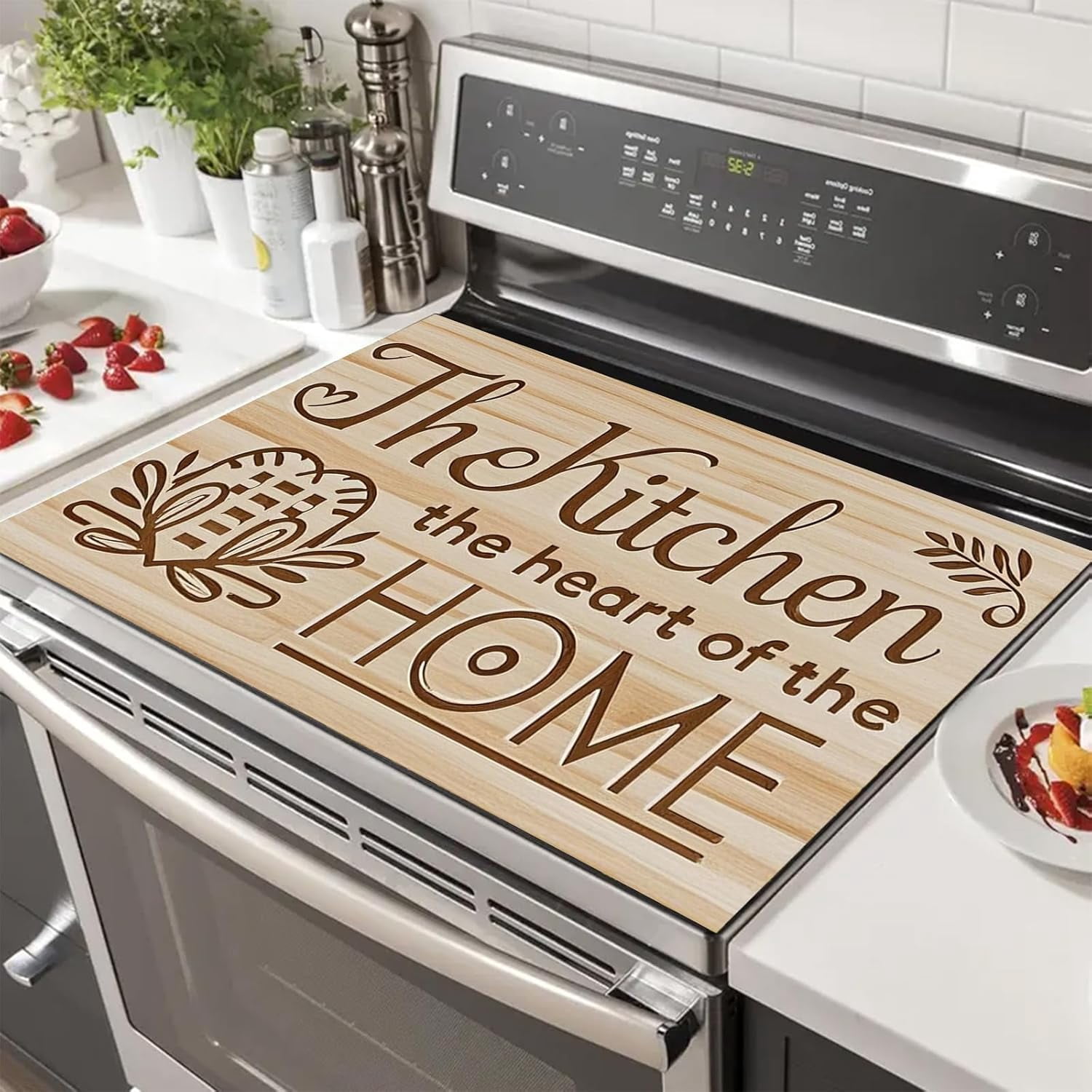 Stove Top Cover for Electric 28 x 20 inches Stove Top Covers Pad Kitchen Decorations Offee Bar Mats Pad for Stovetop Dishes Utensils Countertops Sinks Pads
