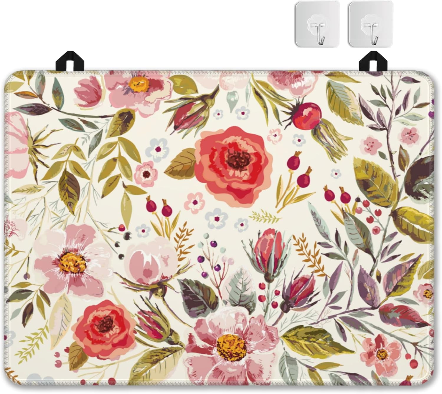 Stove Top Cover for Electric Stove，Christmas Kitchen Decor Vintage Romantic Floral Extra Thick Natural Rubber Glass Top Protector, Prevents Scratching, Expands Usable Space 28.5'''' x 20.5''''