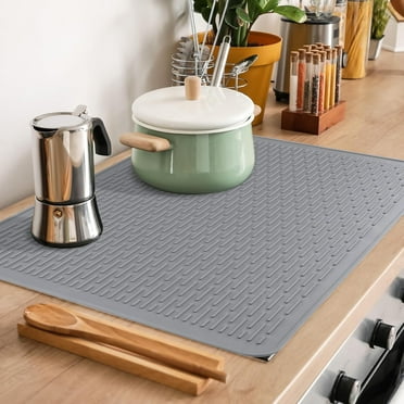 Stove Top Cover for Electric Stove - Silicone Stove Mat for Glass Top Stove, Glass Cooktop Protector, Dish Drying Mats for Kitchen, Range Covers for Electric Stove (Gray, 28 x 20)