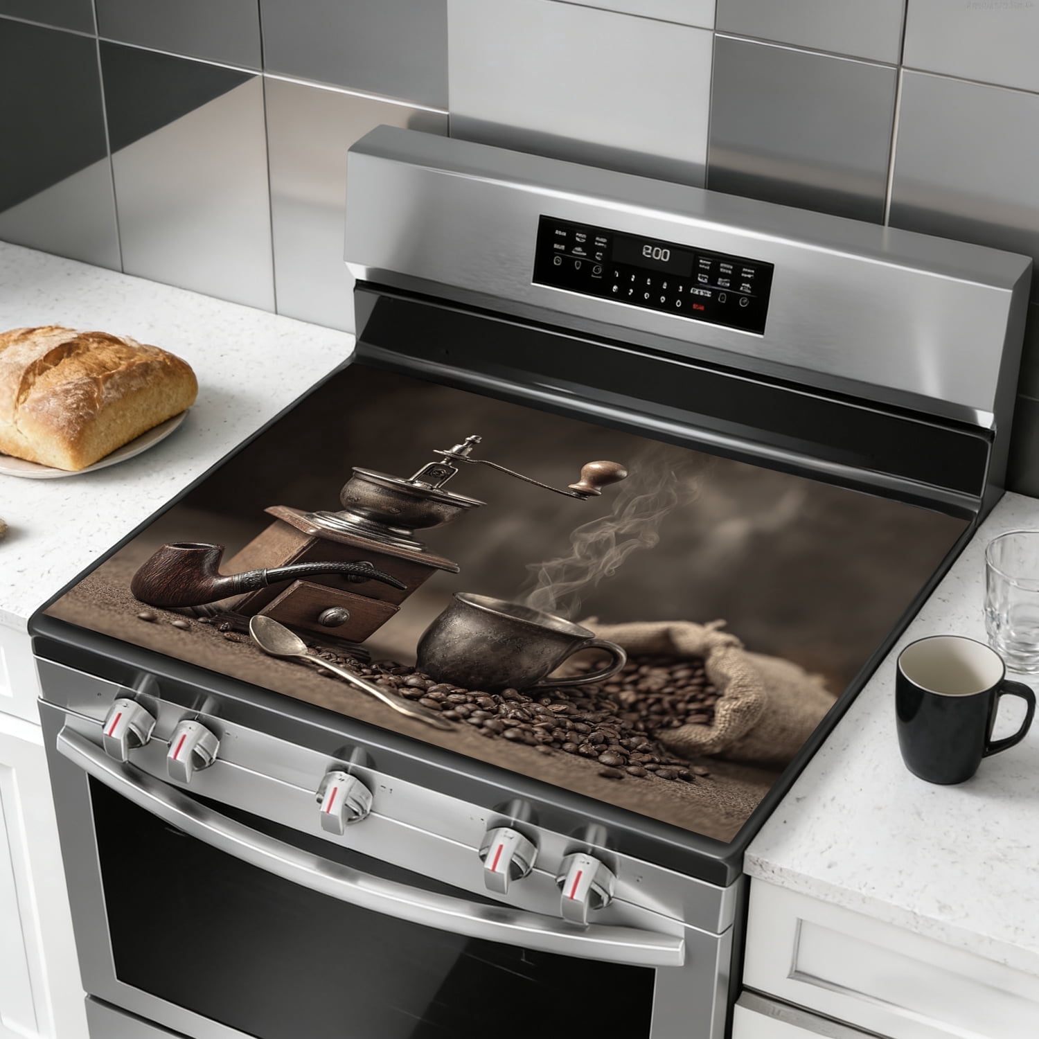 Stove Top Cover for Electric/Glass Stove, 28.5x20.5 Inch Stovetop Cover Flat Top Protector Dish Drying Mat for Kitchen