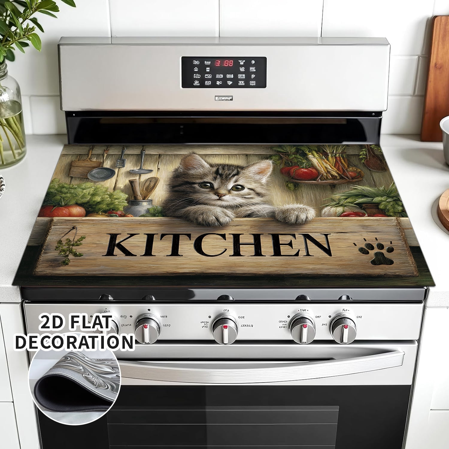 Stove Top Cover for Electric Stove 28×20 Inch Heat Resistant Glass Cooktop Cover Protector Kitchen Flat Stove