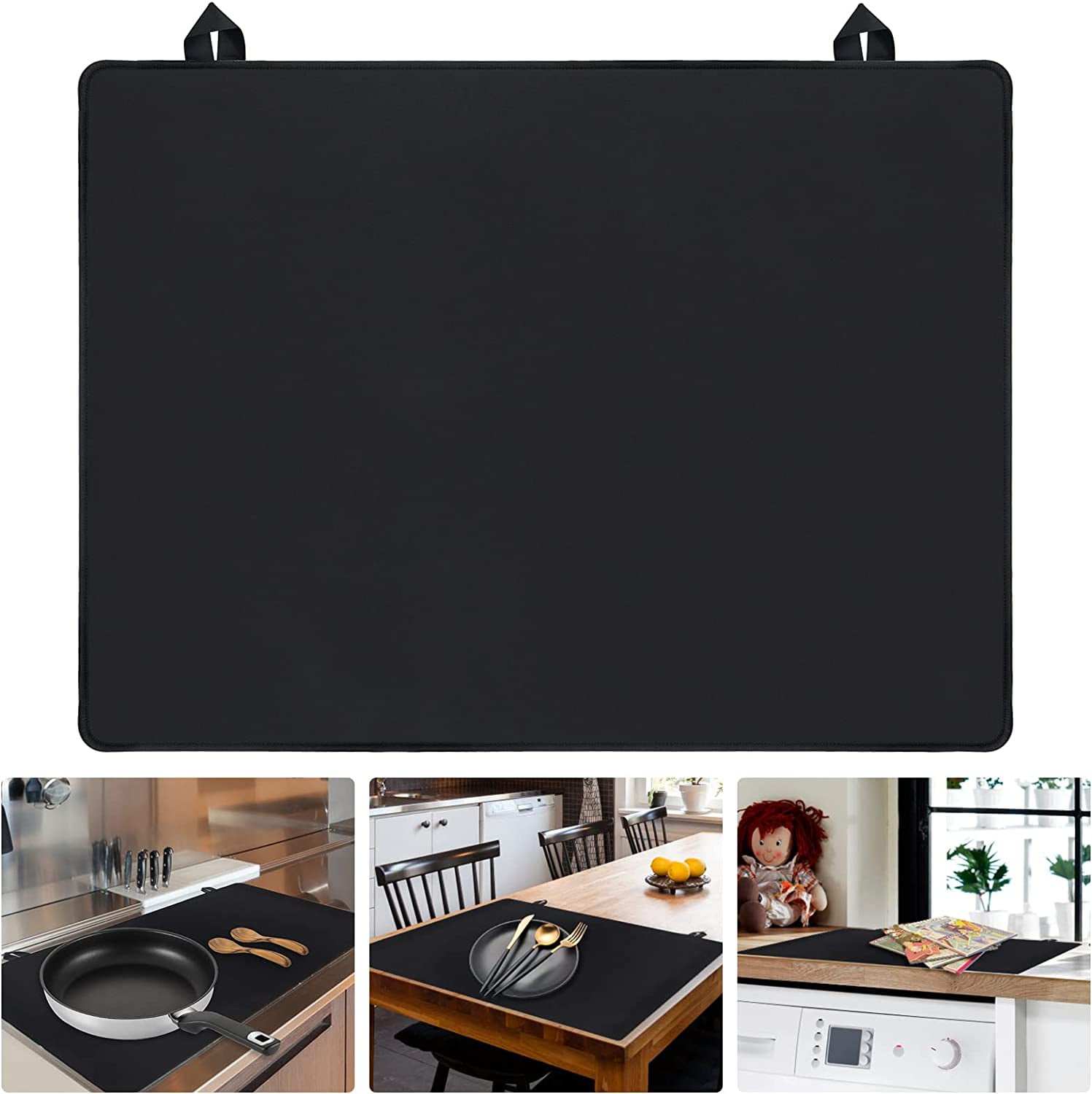 Stove Top Covers, 28.5x 20.5 inch Electric Stove Cover Mat, Ceramic Glass  Cooktop Protector with 2 Hooks 