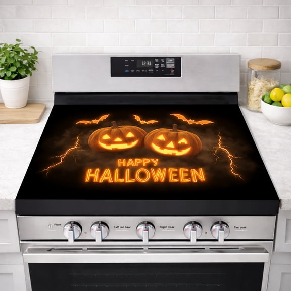 Stove Top Covers for Electric Glass Ceramic Stove, Halloween Range Stovetop Mat, Non‑Stick Heat Resistant Cooktop Protector for Kitchen RV Countertop 19.6x31.4 Inch