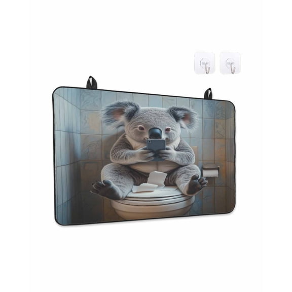Stove Top Covers for Electric Stove 24x21 Inches, Bathroom Koala Heat Insulation Fireproof Glass Cooktop Protector, Toilet Animals Vintage Multipurpose Countertop Stovetop Cover for Kitchen