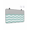 thumbnail image 1 of Stove Top Covers for Electric Stove 24x21 Inches, Turquoise Chevron Heat Insulation Fireproof Glass Cooktop Protector, Geometric Grey Wavy Striped White Countertop Stovetop Cover for Kitchen, 1 of 8