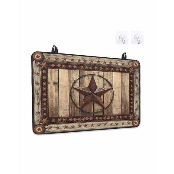 Stove Top Covers for Electric Stove 24x21 Inches, Western Farmhouse Heat Insulation Fireproof Glass Cooktop Protector, Primitive Rustic Country Retro Texas Star Countertop Stovetop Cover for Kitchen