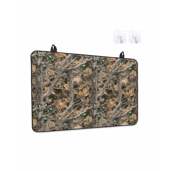 Stove Top Covers for Electric Stove 28.5x20.5 Inches, Brown Fall Maple Leaves Heat Insulation Fireproof Glass Cooktop Protector, Branches Wood Tree Forest Countertop Stovetop Cover for Kitchen