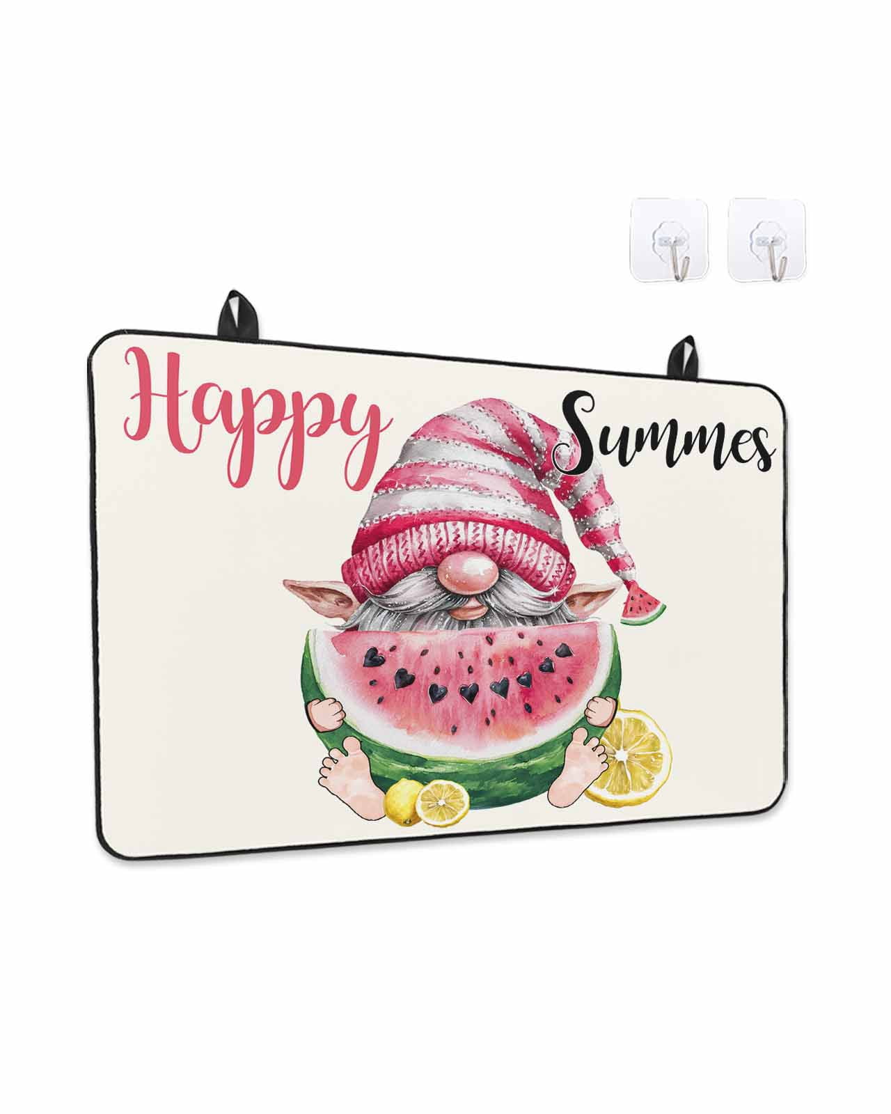 Stove Top Covers for Electric Stove 28.5x20.5 Inches, Cute Gnomes Heat Insulation Fireproof Glass Cooktop Protector, Red Watermelon Summer Country Rustic Retro Countertop Stovetop Cover for Kitchen
