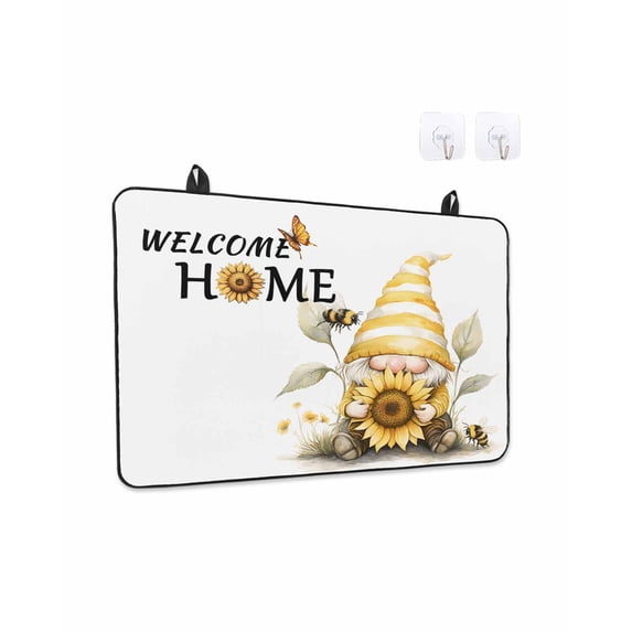 Stove Top Covers for Electric Stove 31x24 Inches, Yellow Sunflower Heat Insulation Fireproof Glass Cooktop Protector, Gnomes Vintage Bee Butterfly Art Countertop Stovetop Cover for Kitchen