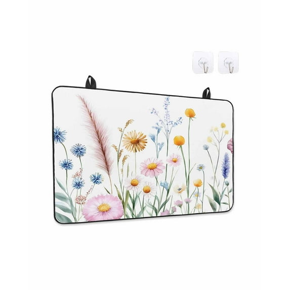 Stove Top Covers for Electric Stove 36x21 Inches, Spring Floral Heat Insulation Fireproof Glass Cooktop Protector, Vintage Summer Flower Botanical Multipurpose Countertop Stovetop Cover for Kitchen
