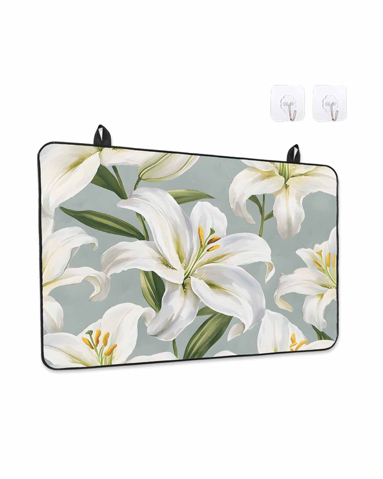 UOQFHHM Electric Stove Insulation Mat - Green & White Shamrock Print, Anti-Slip Cookware Protector