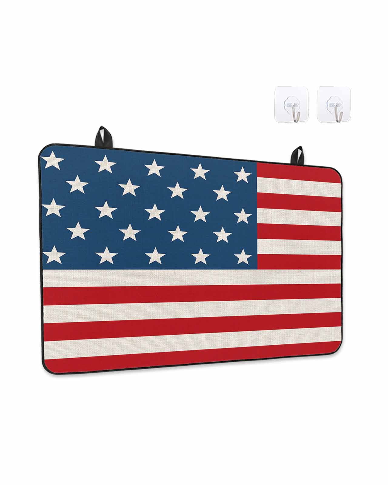Stove Top Covers for Electric Stove, 4th of July Glass Stovetop Cover Protector, Red Stripes Independence Day Induction Cooktop Protector Oven Mat for Kitchen Countertop 24"x21"