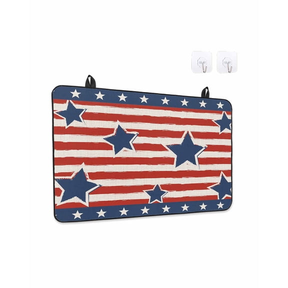 Stove Top Covers for Electric Stove, 4th of July Kitchen Glass Ceramic Electric Cooktop Covers 24"x21", Independence Day Patriotic Red Striped Blue Star HeatResistant Oven/Countertop Protector