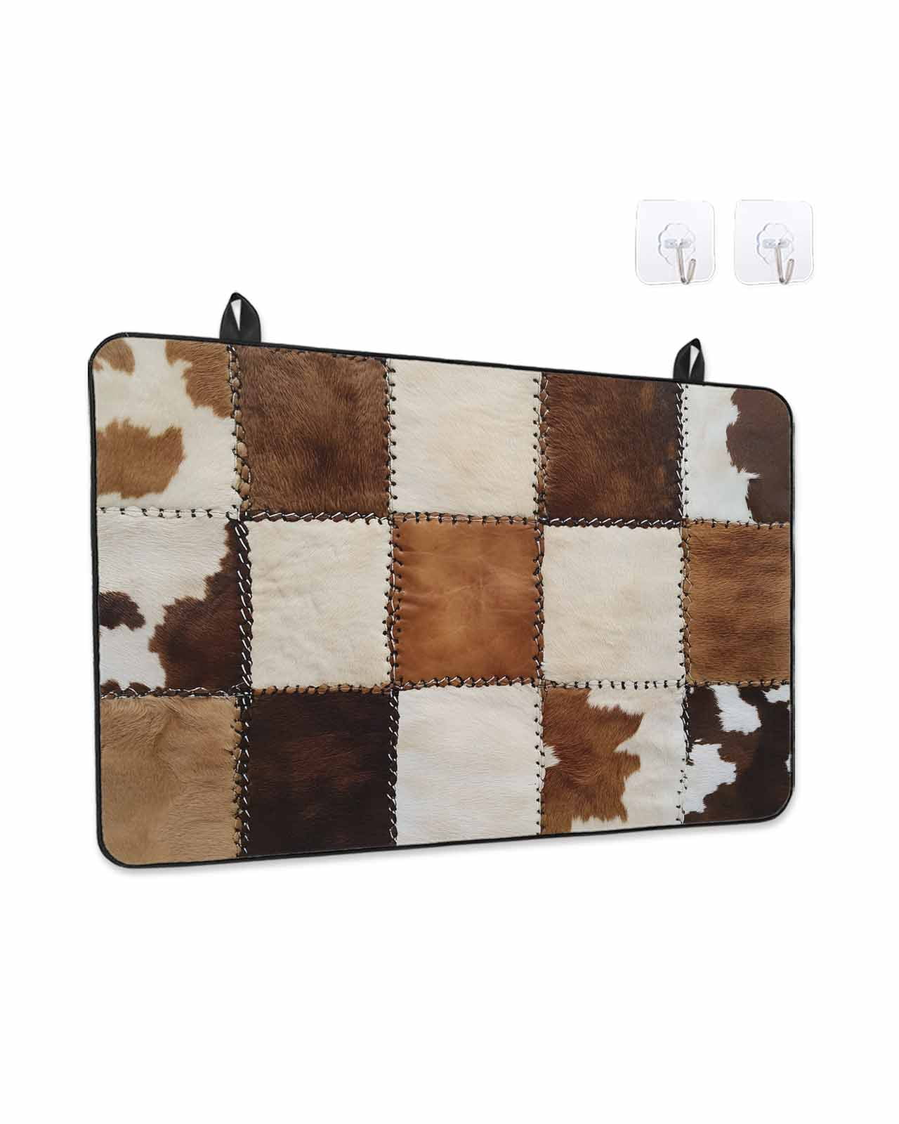 Stove Top Covers for Electric Stove, Abstract Cowhides Glass Stovetop Cover Protector, Brown Beige Animal Fur Texture Induction Cooktop Protector Oven Mat for Kitchen Countertop 24"x21"