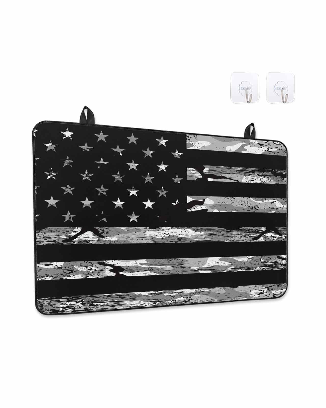 Stove Top Covers for Electric Stove, American Rustic Flag, Glass Stovetop Cover Protector, Independence Day USA Star Stripes Flag Induction Cooktop Protector Oven Mat for Kitchen Countertop 24"x21"