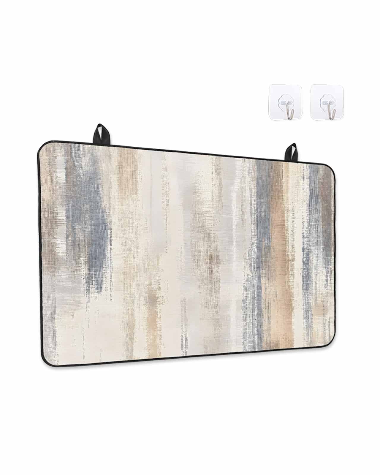 Stove Top Covers for Electric Stove, Beige Grey Glass Stovetop Cover Protector, Abstract Mottled Art Retro Modern Painting Induction Cooktop Protector Oven Mat for Kitchen Countertop 24"x21"