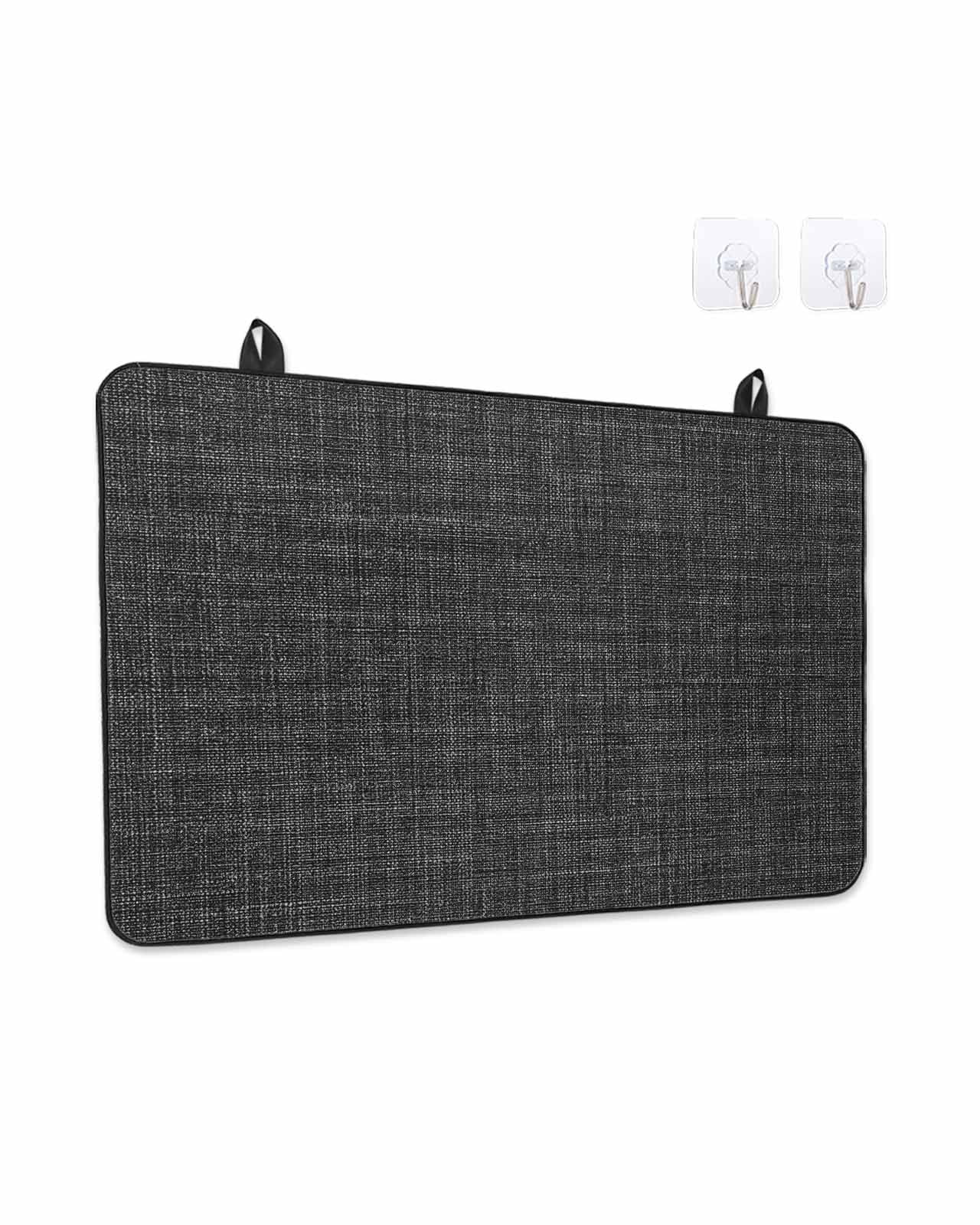 Stove Top Covers for Electric Stove, Black Burlap Texture Glass Stovetop Cover Protector, Farmhouse Vintage Black Induction Cooktop Protector Oven Mat for Kitchen Countertop 28.5"x20.5"