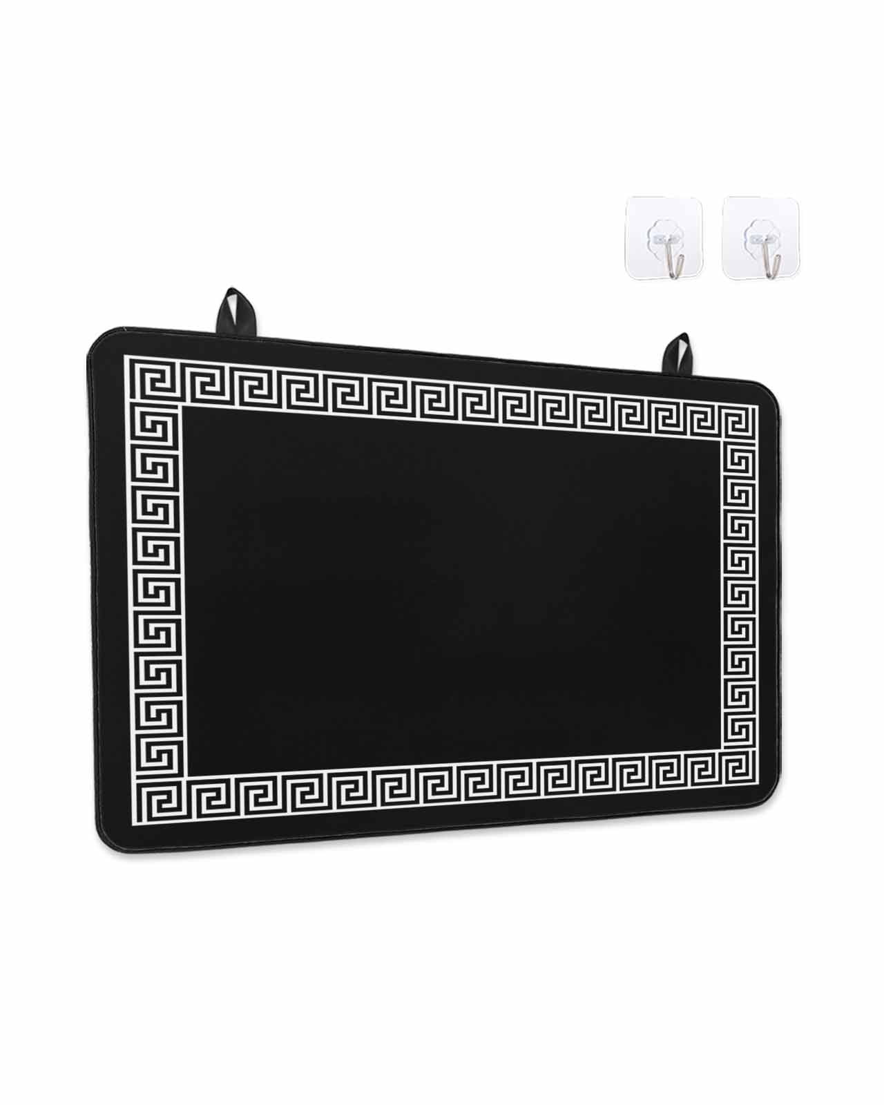 Stove Top Covers for Electric Stove, Black Glass Stovetop Cover Protector, Modern Geometric Abstract Art Aesthetics Induction Cooktop Protector Oven Mat for Kitchen Countertop 24"x21"
