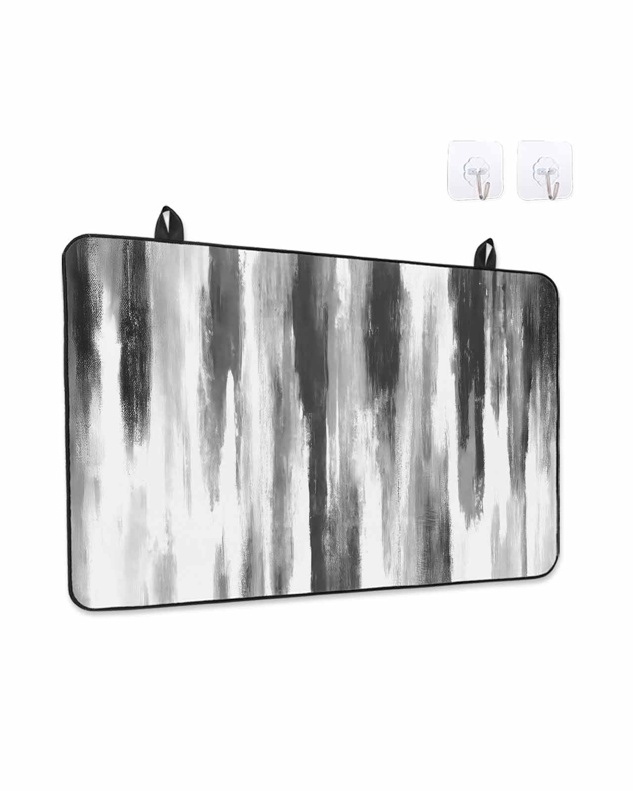 Stove Top Covers for Electric Stove, Black Gray White Glass Stovetop Cover Protector, Vintage Rustic Abstract Ombre Aesthetic Induction Cooktop Protector Oven Mat for Kitchen Countertop 24"x21"