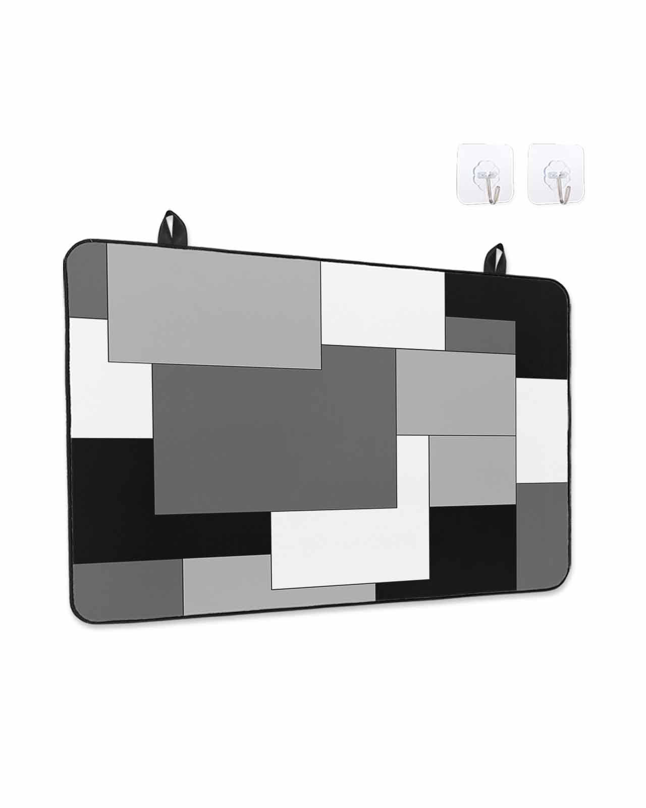 Stove Top Covers for Electric Stove, Black Grey Glass Stovetop Cover Protector, Middle Century Irregular Geo Abstract Art Induction Cooktop Protector Oven Mat for Kitchen Countertop 24"x21"