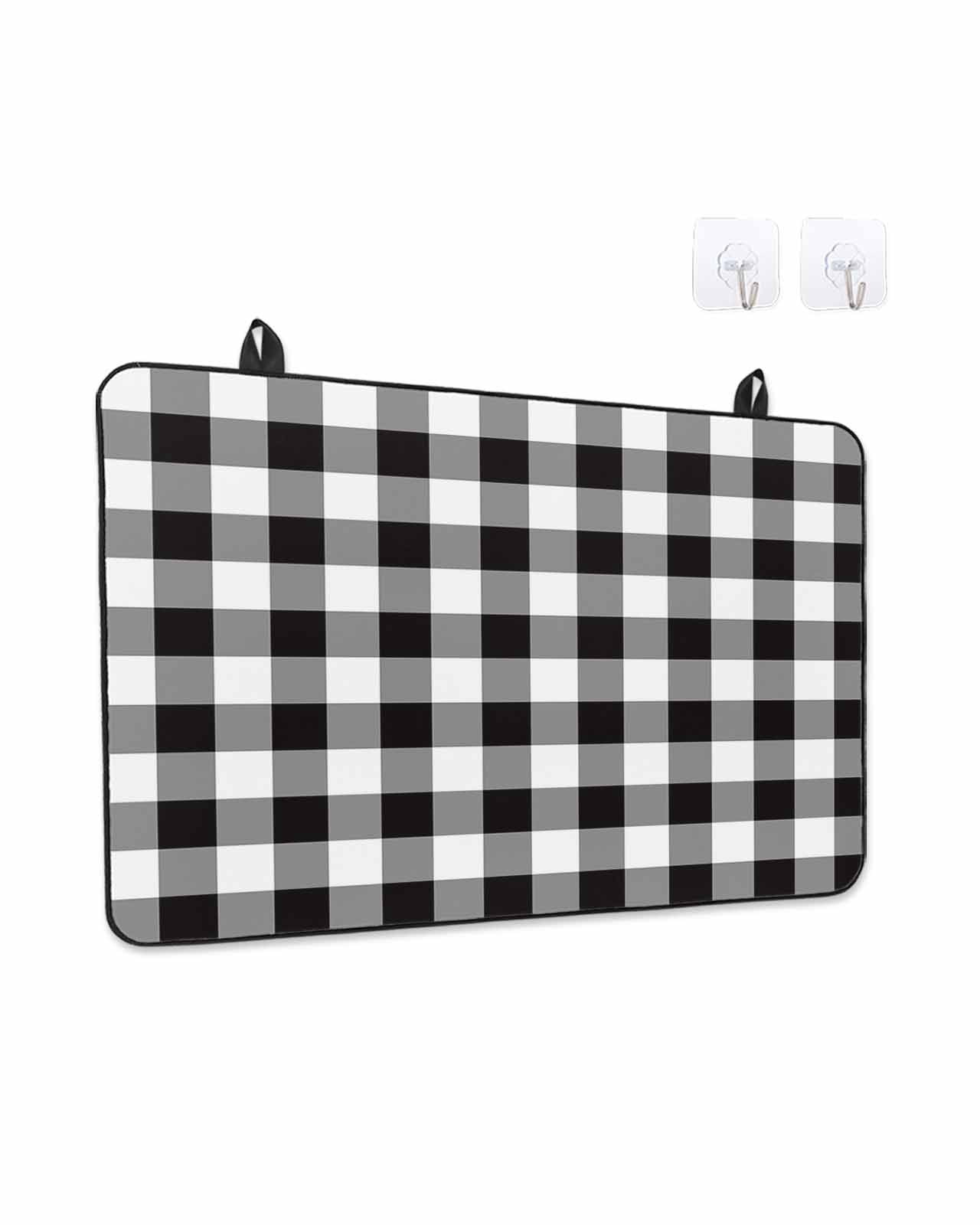 Stove Top Covers for Electric Stove, Black and White Checkered Kitchen Glass Ceramic Electric Cooktop Covers, Farmhouse Buffalo Plaid HeatResistant Oven/Countertop/Dishwasher/Sink Protector