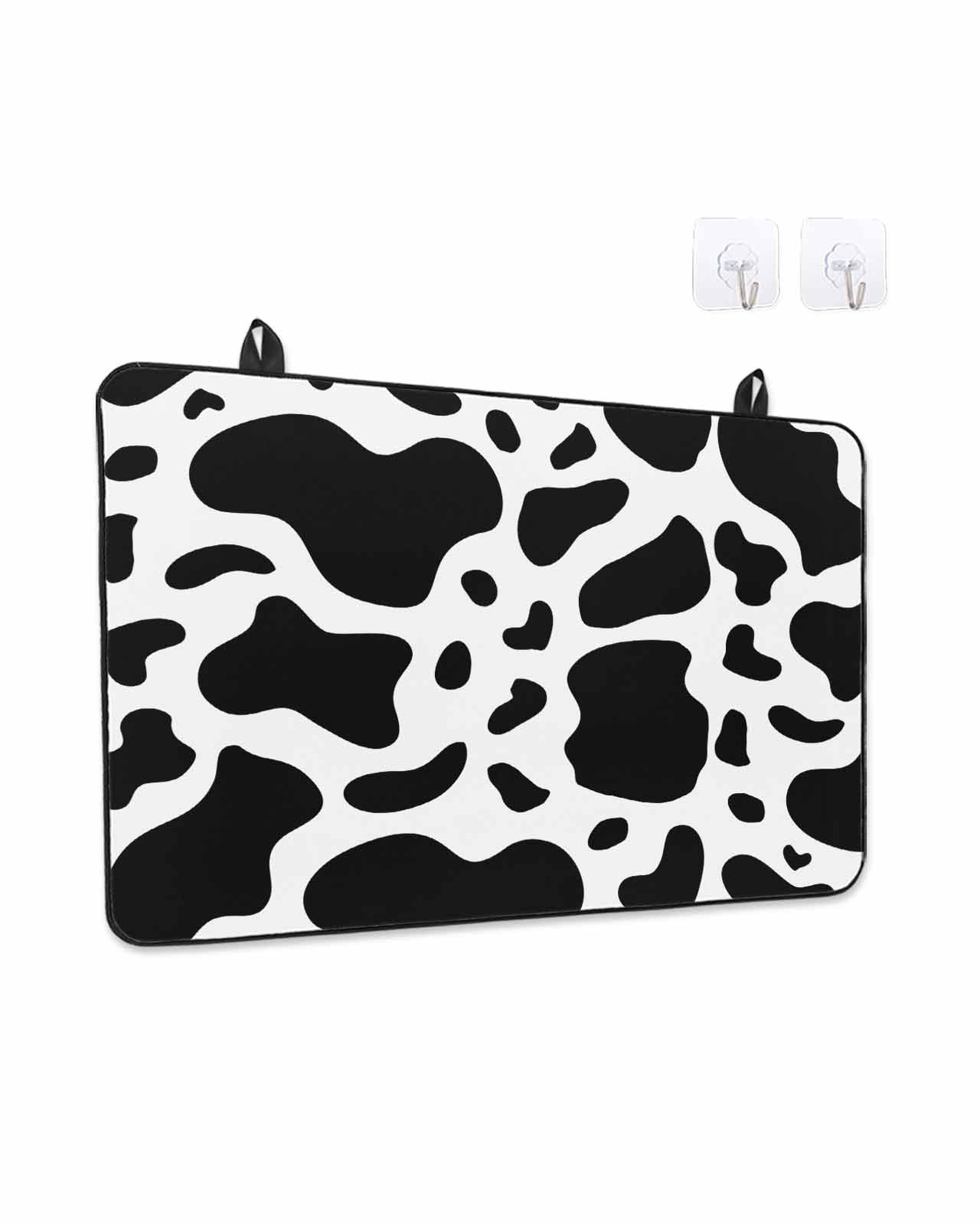 Stove Top Covers for Electric Stove, Black and White Glass Stovetop Cover Protector, Farmhouse Cow Black White Induction Cooktop Protector Oven Mat for Kitchen Countertop 24"x21"