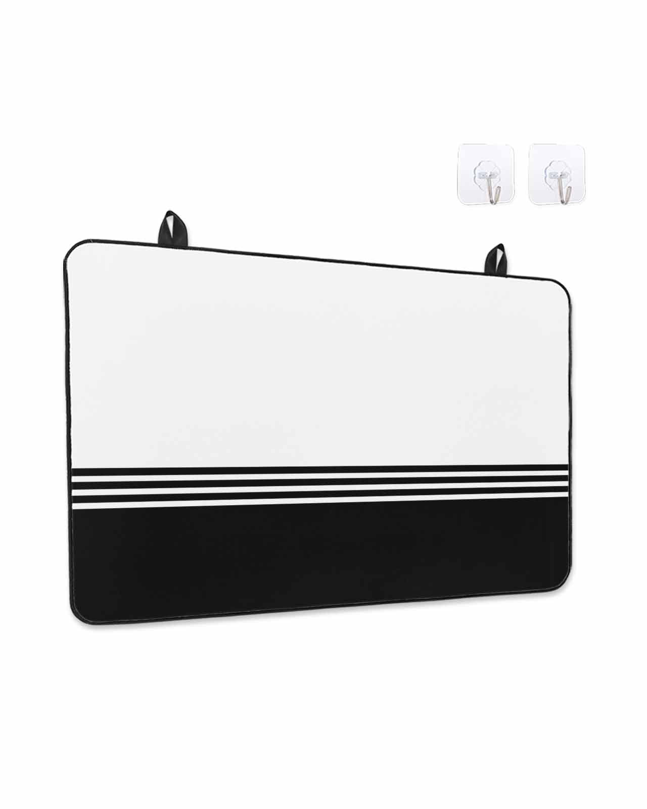 Stove Top Covers for Electric Stove, Black White Striped Glass Stovetop Cover Protector, Modern Abstract Art Aesthetics Induction Cooktop Protector Oven Mat for Kitchen Countertop 24"x21"