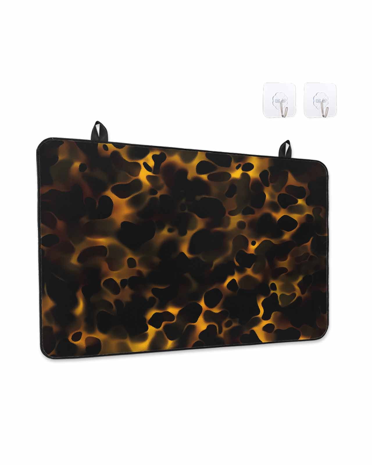 Stove Top Covers for Electric Stove, Black Yellow Orange Glass Stovetop Cover Protector, Minimalist Abstract Art Induction Cooktop Protector Oven Mat for Kitchen Countertop 24"x21"