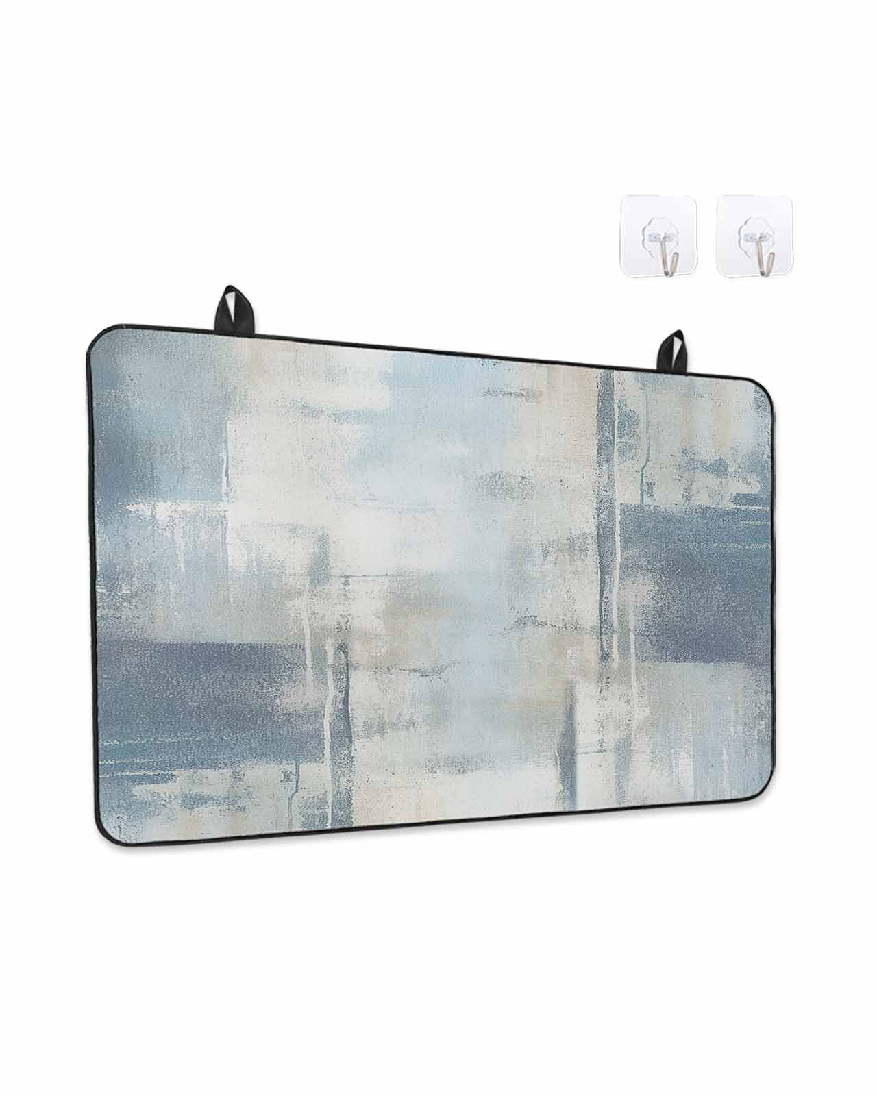 Stove Top Covers for Electric Stove, Blue Beige Glass Stovetop Cover Protector, Oil Painting Abstract Art Contemporary Induction Cooktop Protector Oven Mat for Kitchen Countertop 24"x21"