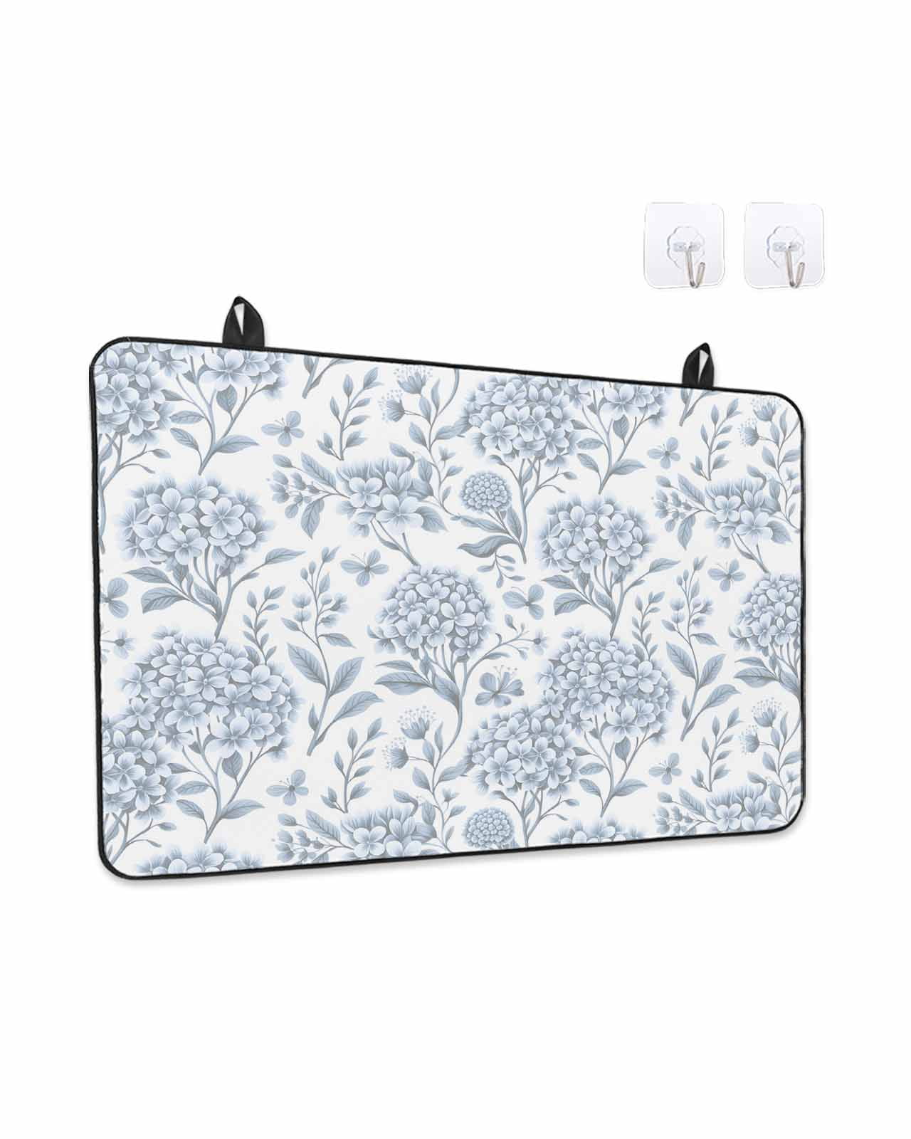 Stove Top Covers for Electric Stove, Blue Flower Kitchen Glass Ceramic Electric Cooktop Covers 24"x21", Botanical Floral Vintage Wildflower Leaf HeatResistant Oven/Countertop/Dishwasher Protector