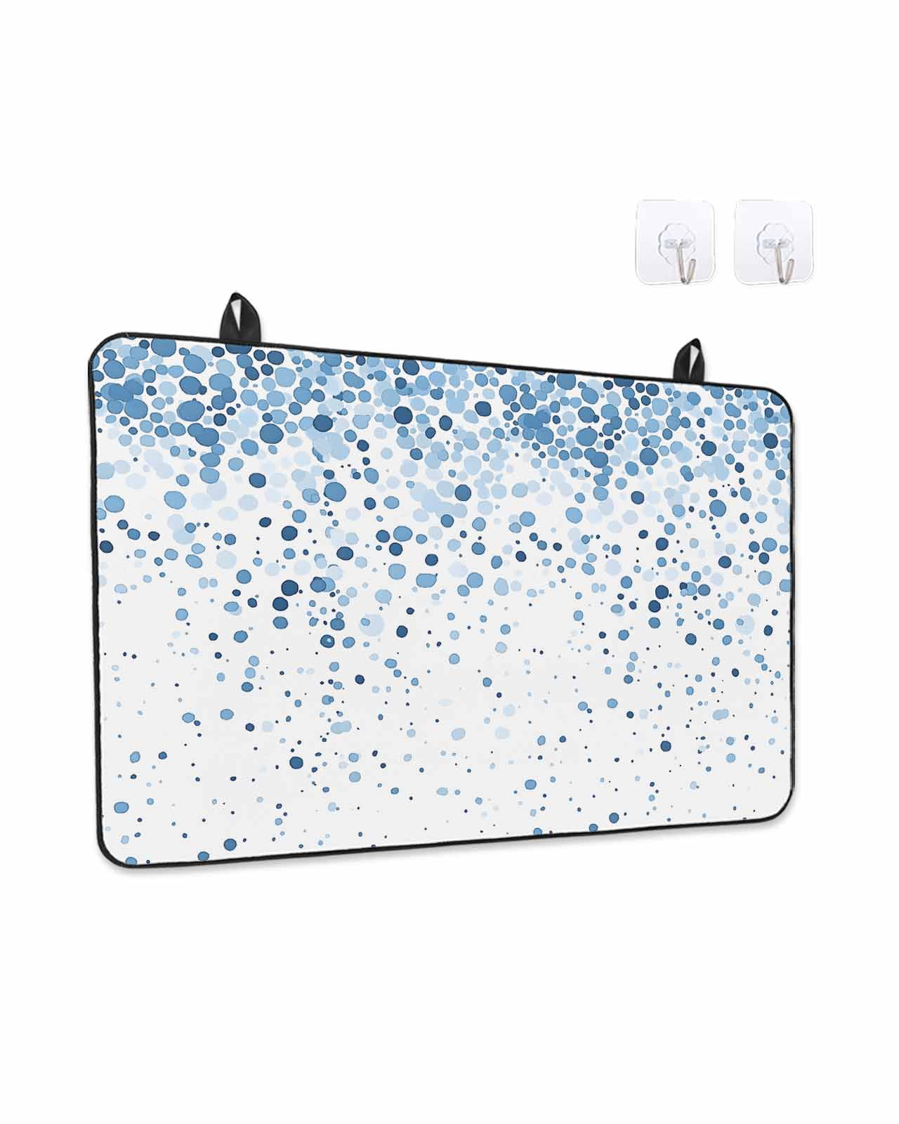 Stove Top Covers for Electric Stove, Blue Polka Dot Glass Stovetop Cover Protector, Abstract Modern Art Dots Watercolor Induction Cooktop Protector Oven Mat for Kitchen Countertop 24"x21"