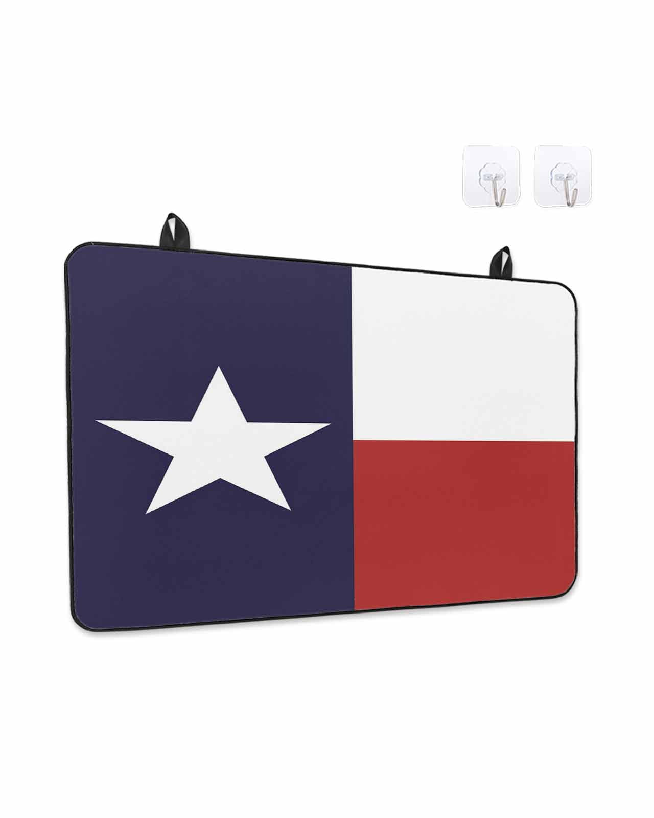 Stove Top Covers for Electric Stove,Blue Red White Texas Flag with Star Glass Stovetop Cover Protector,Minimalistic Geometric Stripe Cooktop Protector Oven Mat for Kitchen Countertop 24"x21"