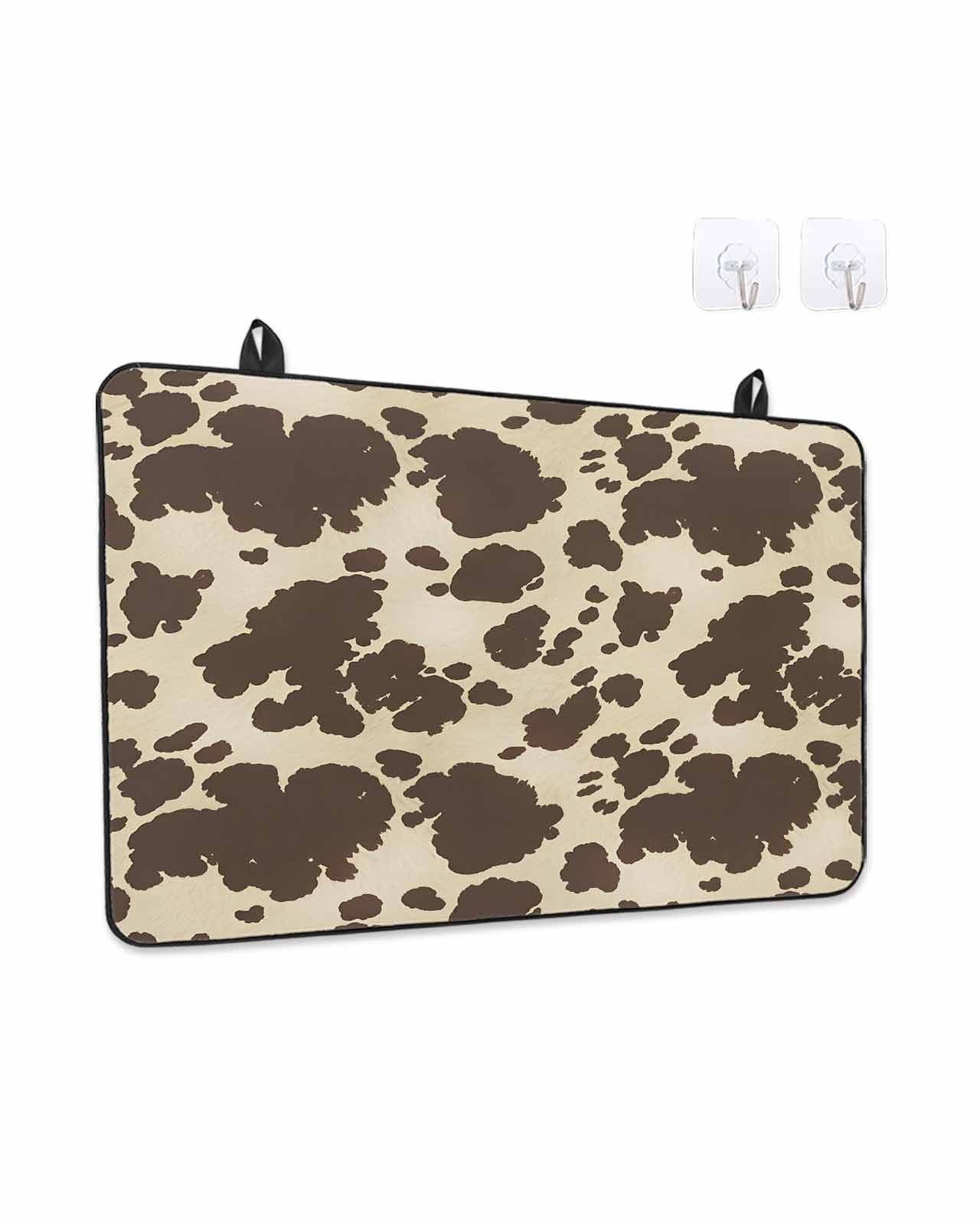 Stove Top Covers for Electric Stove, Brown Beige Glass Stovetop Cover Protector, Modern Animal Texture Abstract Induction Cooktop Protector Oven Mat for Kitchen Countertop 24"x21"