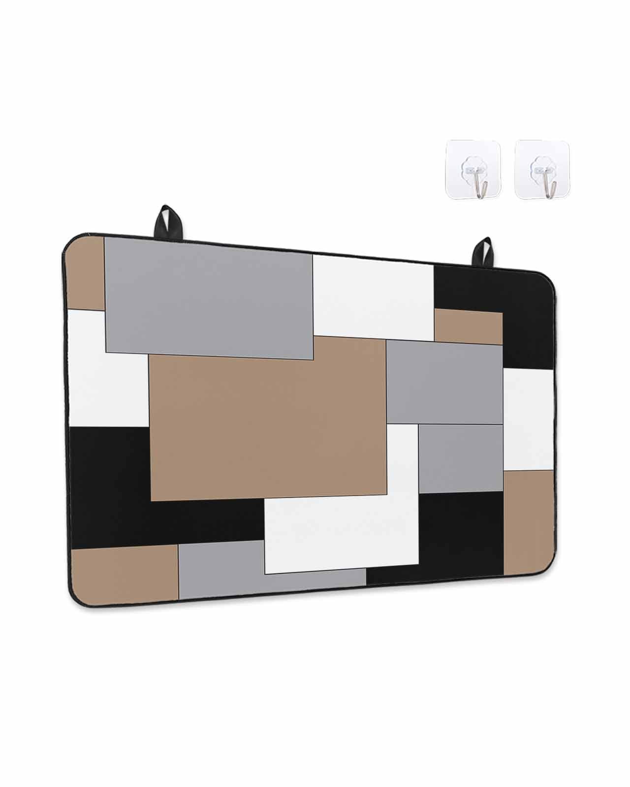 Stove Top Covers for Electric Stove, Brown Black Grey Glass Stovetop Cover Protector, Middle Century Irregular Geo Abstract Art Induction Cooktop Protector Oven Mat for Kitchen Countertop 24"x21"