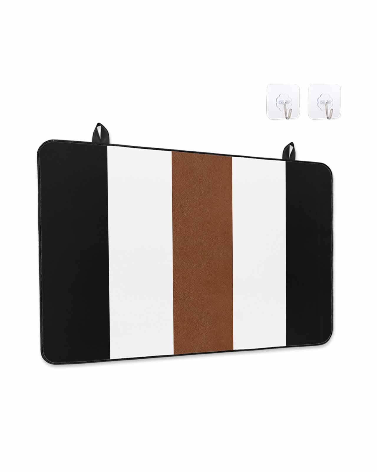 Stove Top Covers for Electric Stove, Brown Black White Boho Glass Stovetop Cover Protector, Contemporary Modern Art Induction Cooktop Protector Oven Mat for Kitchen Countertop 24"x21"